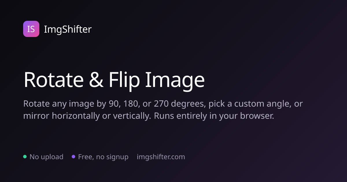 Rotate & Flip Image Online - Free Browser Tool | ImgShifter